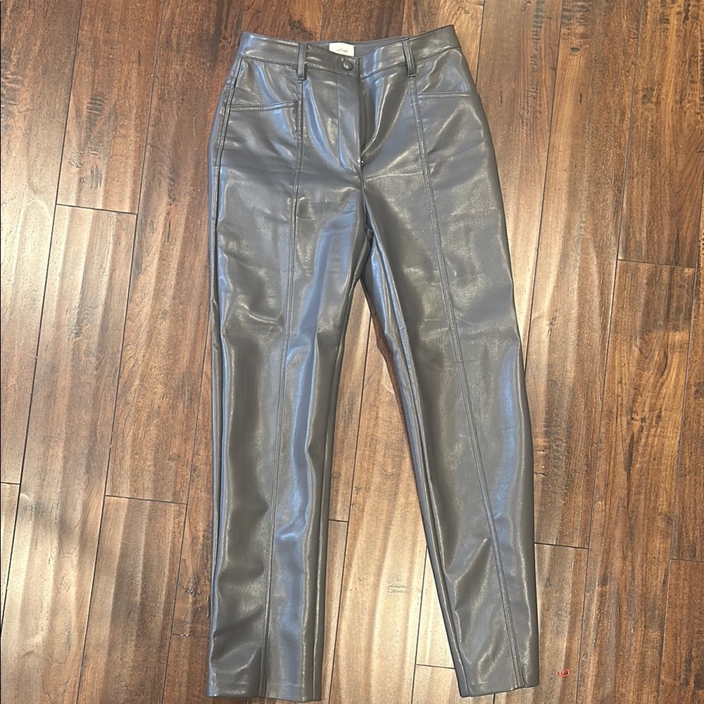 Aritzia Gray Leather Pants